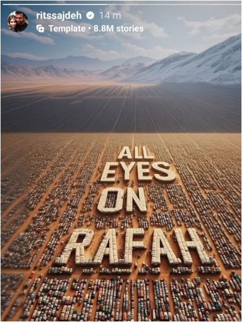 All Eyes On Rafah's picture being trolled by Indian cricket team captain's wife