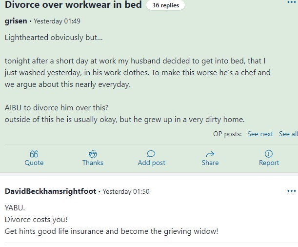 Husband-Wife, Mumsnet Viral Post